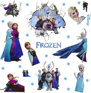 Naklejki na Ścianę 3D Kraina Lodu Elsa Frozen