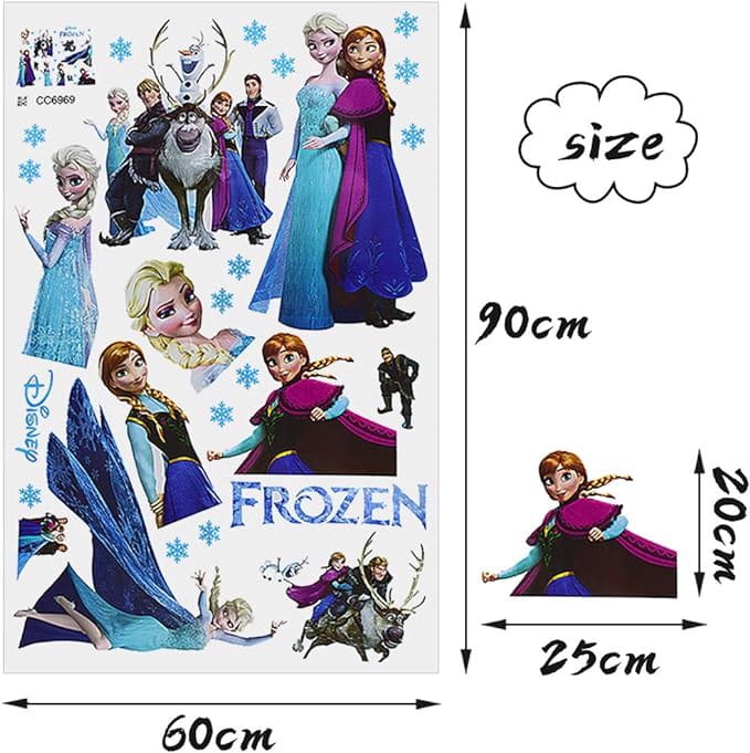 Naklejki na Ścianę 3D Kraina Lodu Elsa Frozen