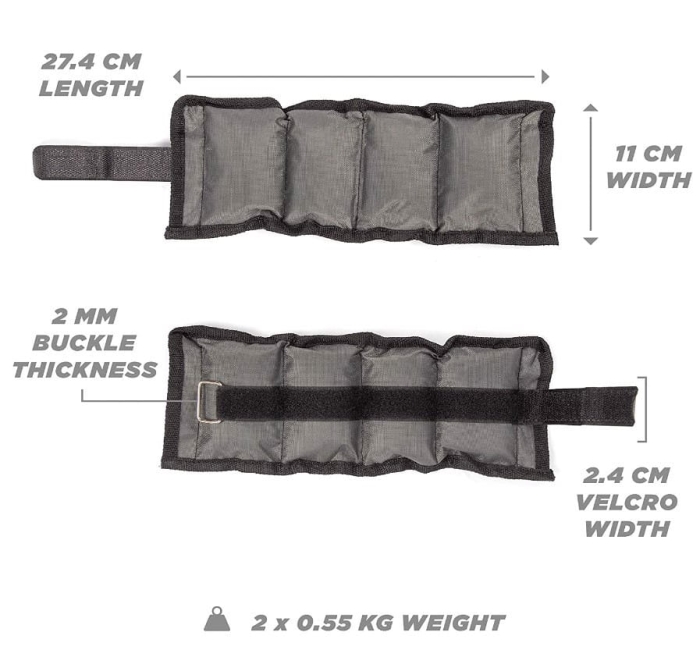 Obciążniki Kostka Nadgarstek 2X0.5Kg Regulowane