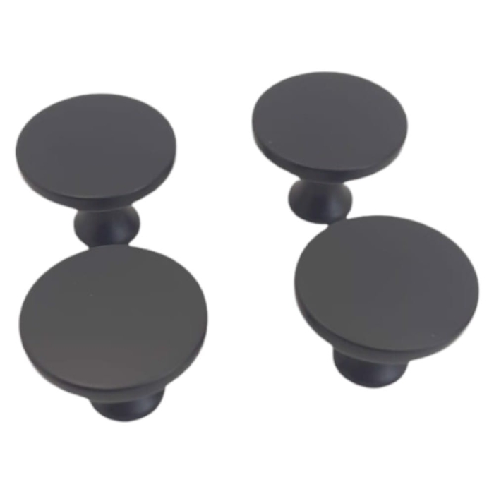 Gałki Meblowe Matowe Czarne 30x22 mm 4 sztuki