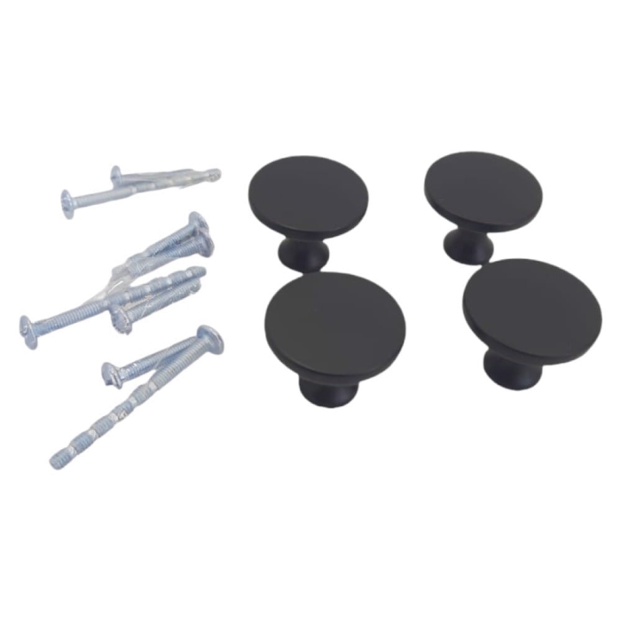 Gałki Meblowe Matowe Czarne 30x22 mm 4 sztuki