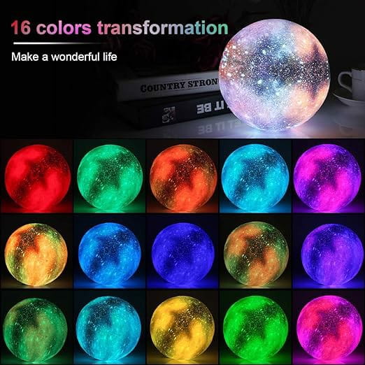 Lampa Księżyc RGB 3D Nocna Lampka Moon Light