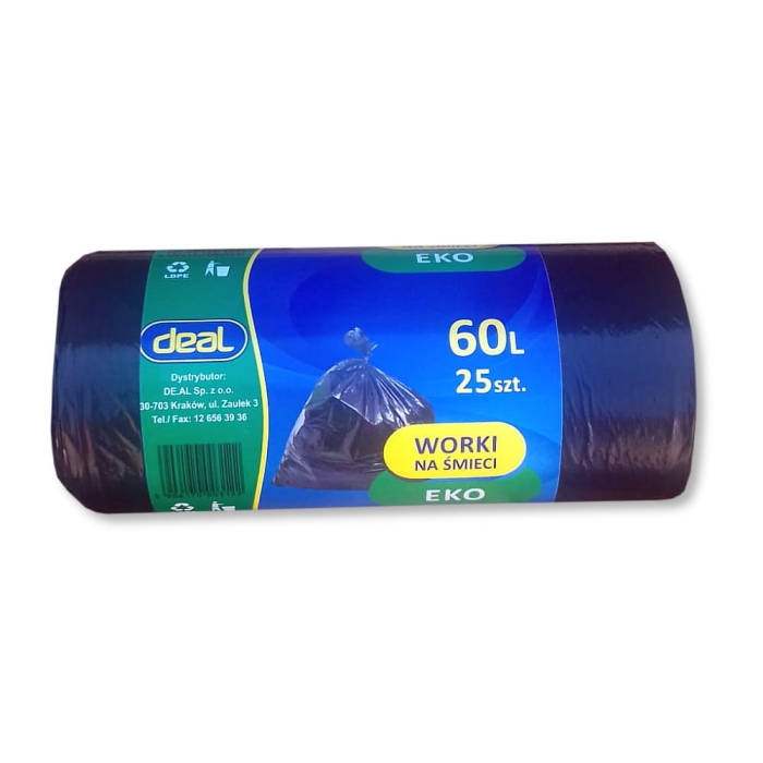 Worki na śmieci 60L eko LD 25szt