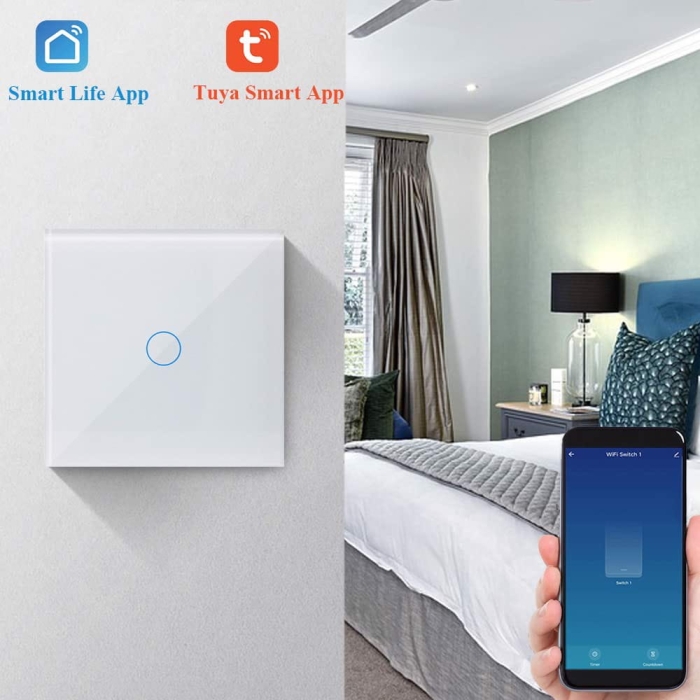 Włącznik Światła Biały Panel 300W Wifi