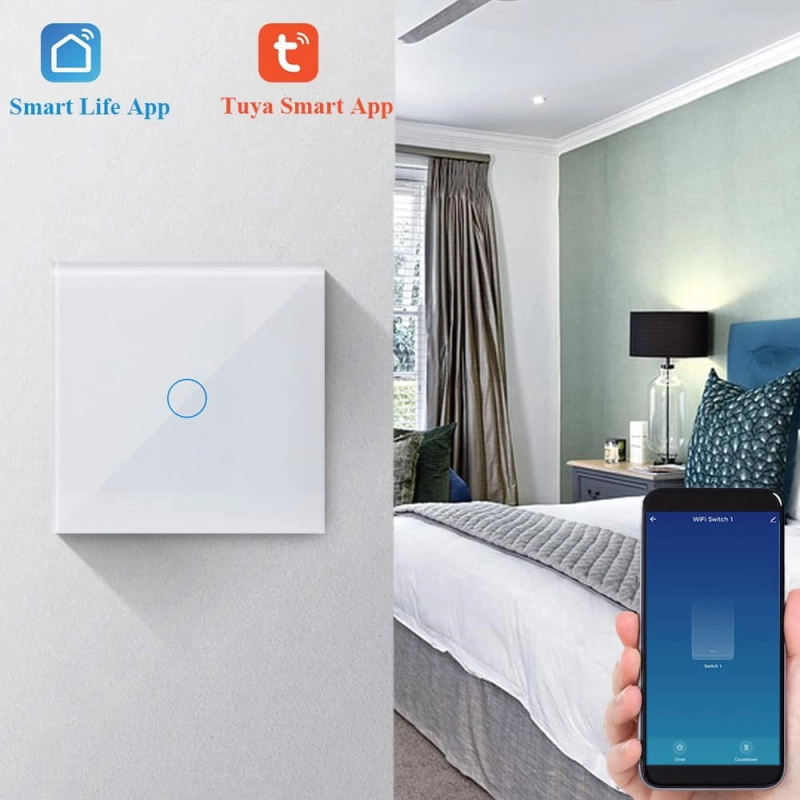 Włącznik Światła Biały Panel 300W Wifi