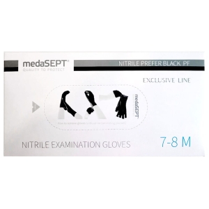Rękawice nitrylowe czarne 7-8 M Medasept 100szt