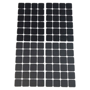 Rzep samoprzylepny 25 x 25 mm czarny 48 szt