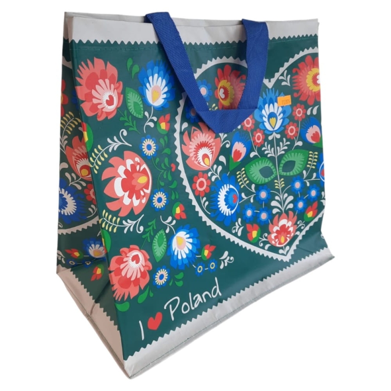 Torba na zakupy 24L 35x20x35 Folklor 1szt malachitowy
