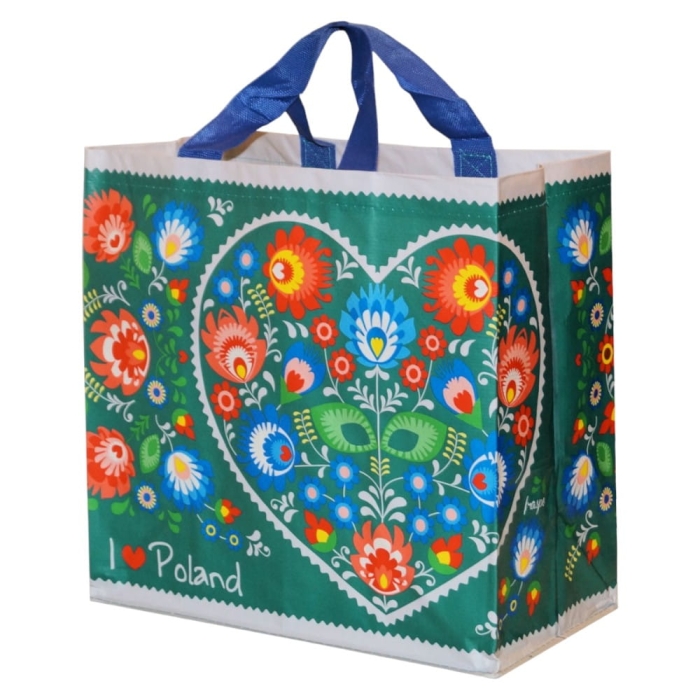 Torba na zakupy 24L 35x20x35 Folklor 1szt malachitowy