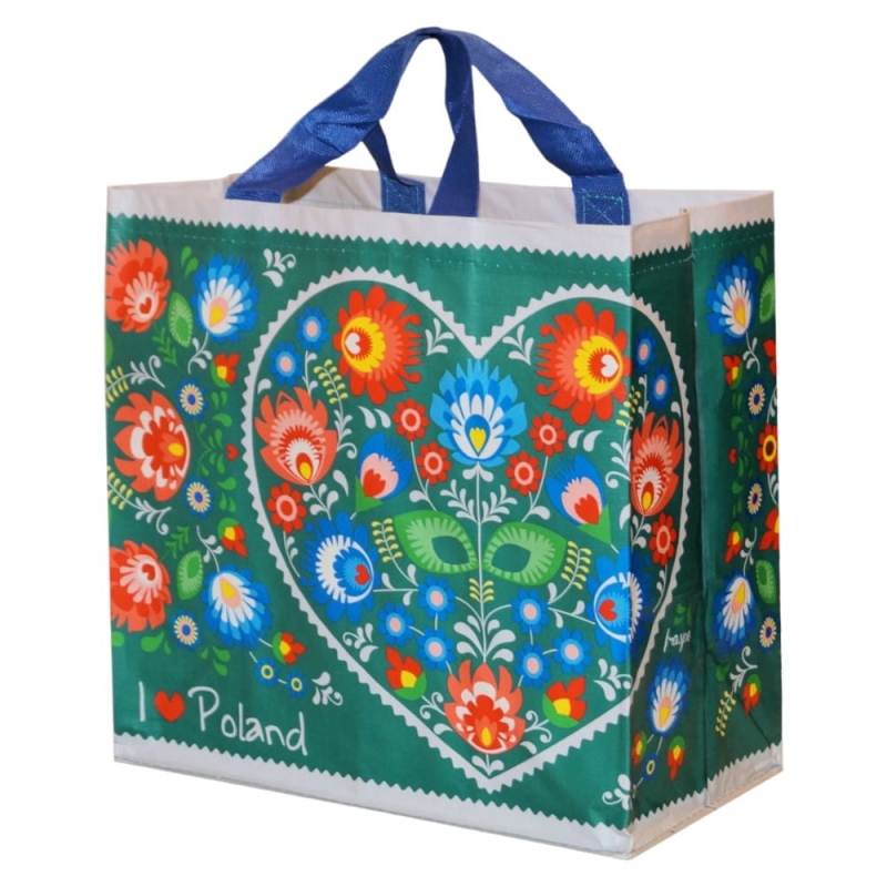 Torba na zakupy 24L 35x20x35 Folklor 1szt malachitowy