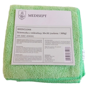 Ściereczka mikrofaza 30x30 360g Mediclean 5szt zie