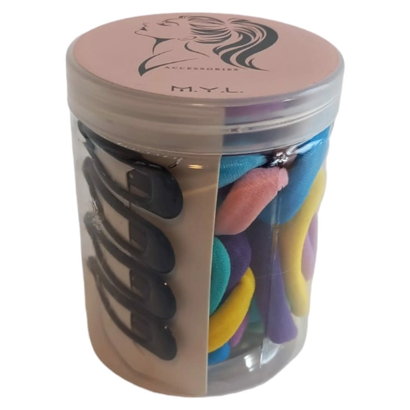 Gumki do Włosów Kolorowe 30szt Spinki 4szt