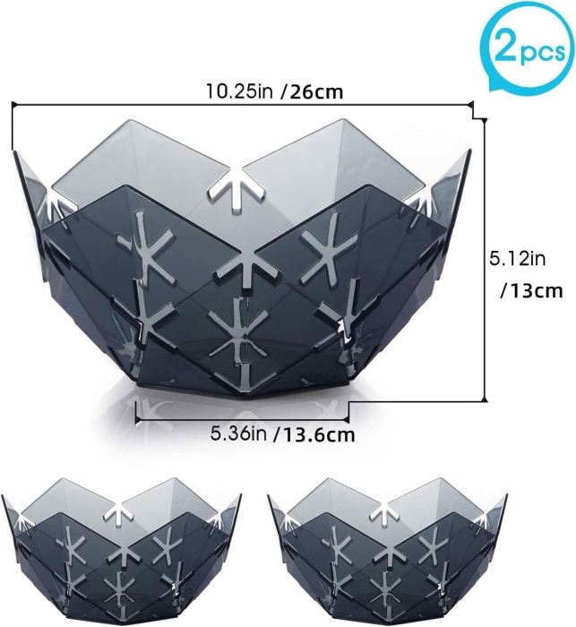 Miska na Owoce Warzywa Geometryczna - Szara
