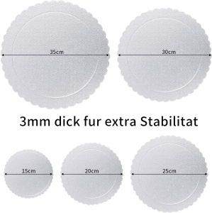 Podkładka Papierowa pod Tort Ciasto Srebrna 5 Szt