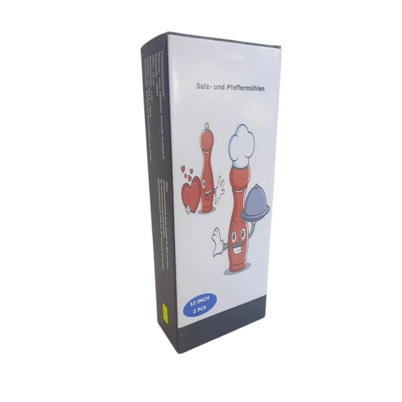 Młynek do pieprzu soli z drewna bukowego 32cm 2szt