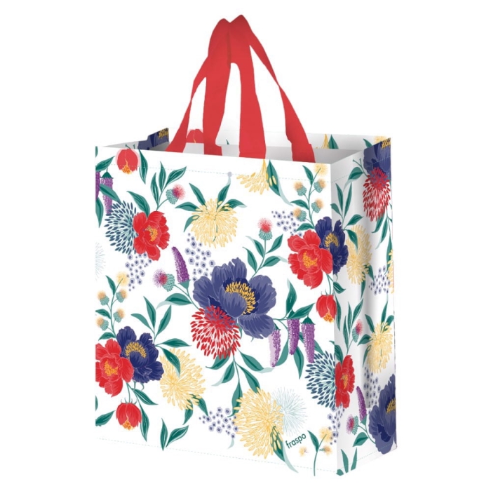 Torba na zakupy 14L 30x33x14 Kwiaty biała 1szt