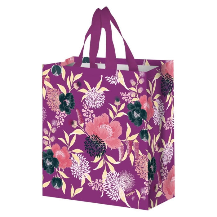 Torba na zakupy 14L 30x33x14 Kwiaty fioletowa 1szt