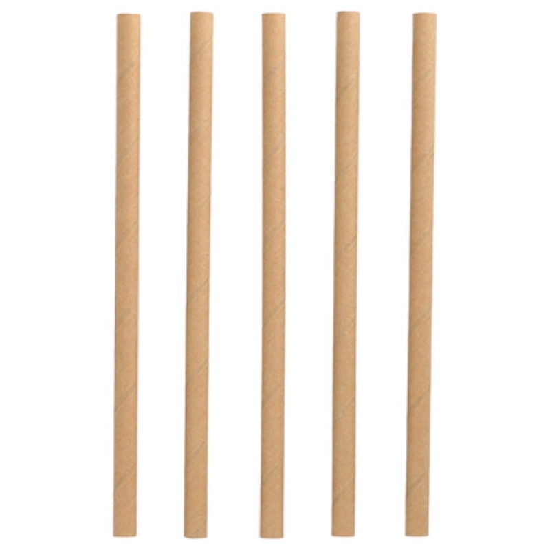 Słomki papierowe 21cm śr.10 brązowe 100szt Papstar