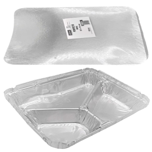Pojemnik aluminiowy trójdzielny z pokrywką 100szt