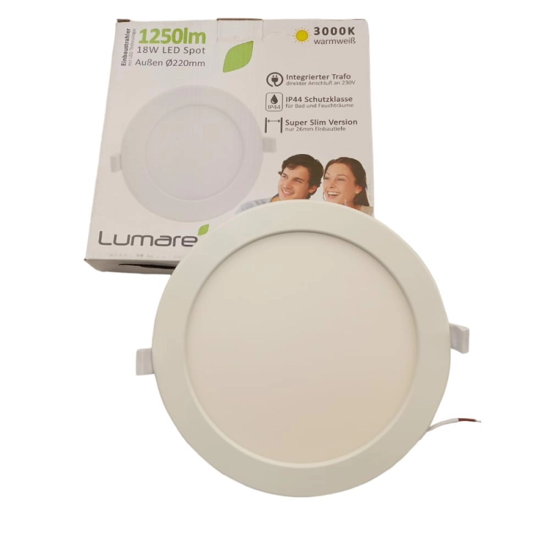 Reflektor Led 18W Wpuszczany Głęb. 26Mm Ip44 3000K