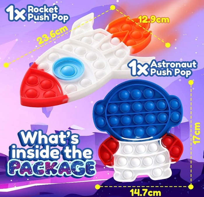 Pop It Fidget Gra Sensoryczna Antystresowa Kosmos