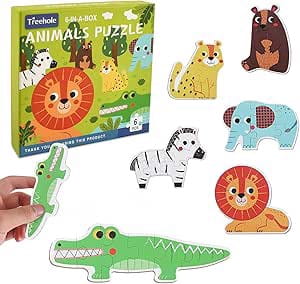 Puzzle Zwierzątka Drewniane 6w1 Układanka