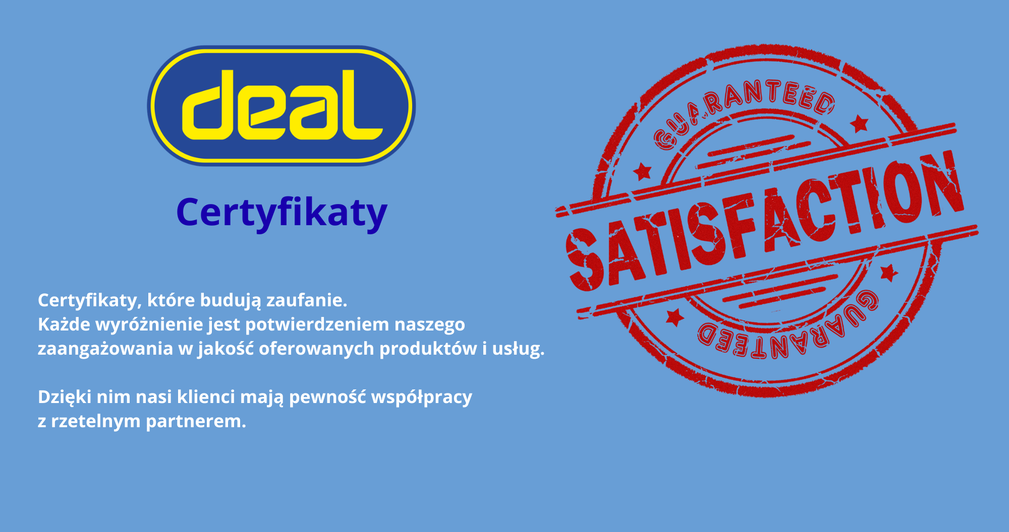 certyfikaty firmy deal opakowania kraków