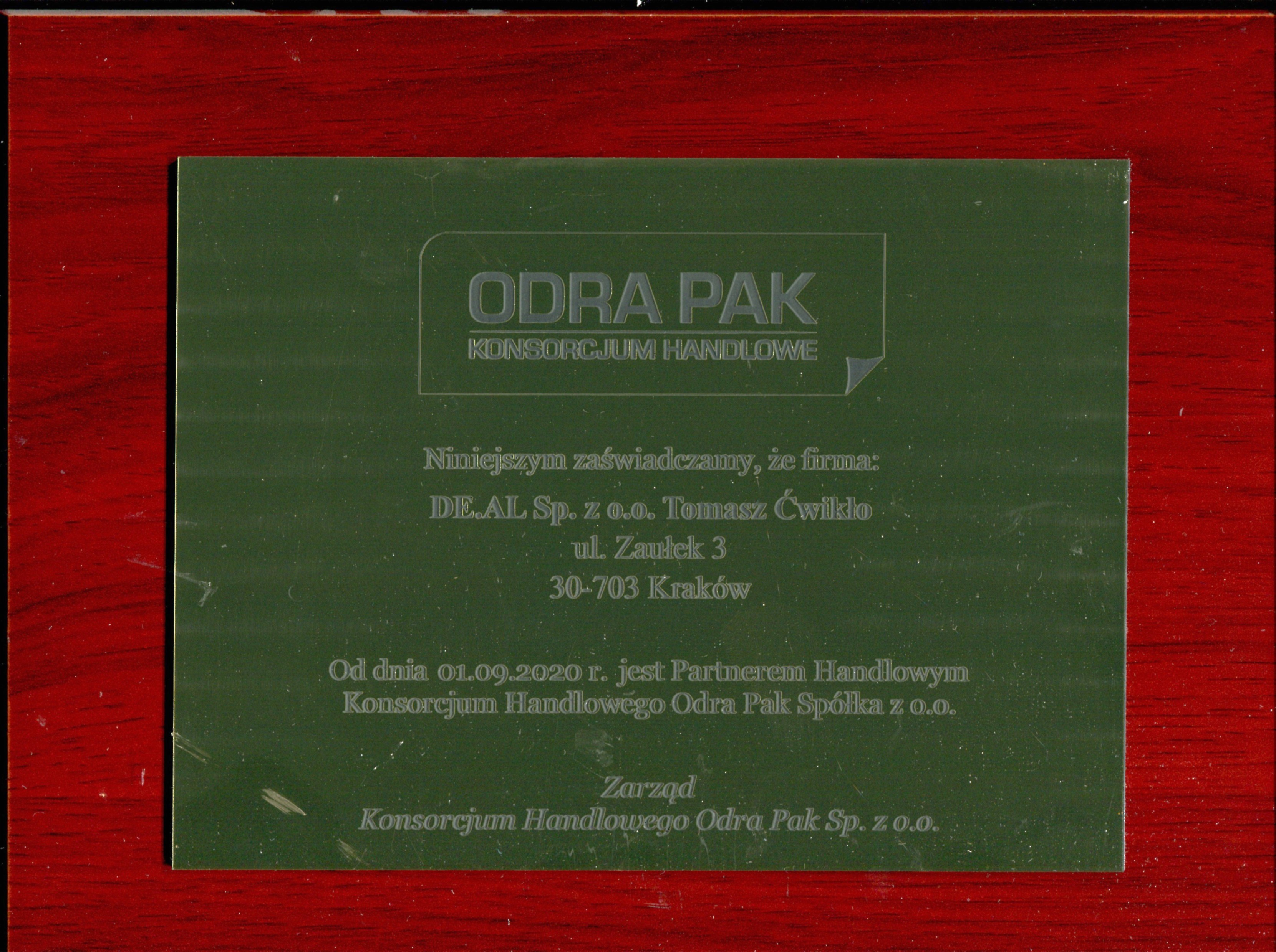 Partnera Handlowego Konsorcjum Handlowego Odra Pak